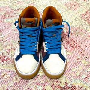 Nike SB Dunk mid. Premium. Multi color suede.   Worn once.  Size 5.5 GS or 7 W.